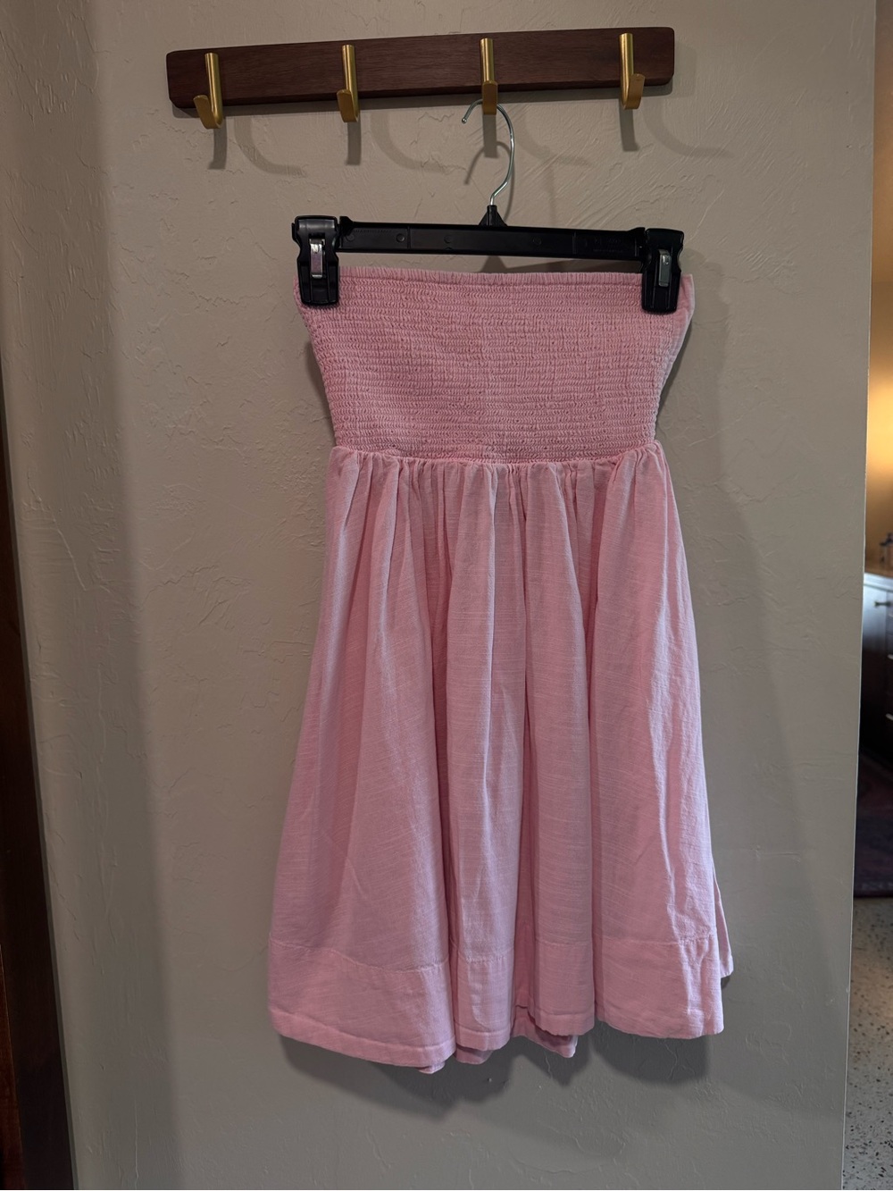 BDG Light Pink Strapless Smocked Summer Dress